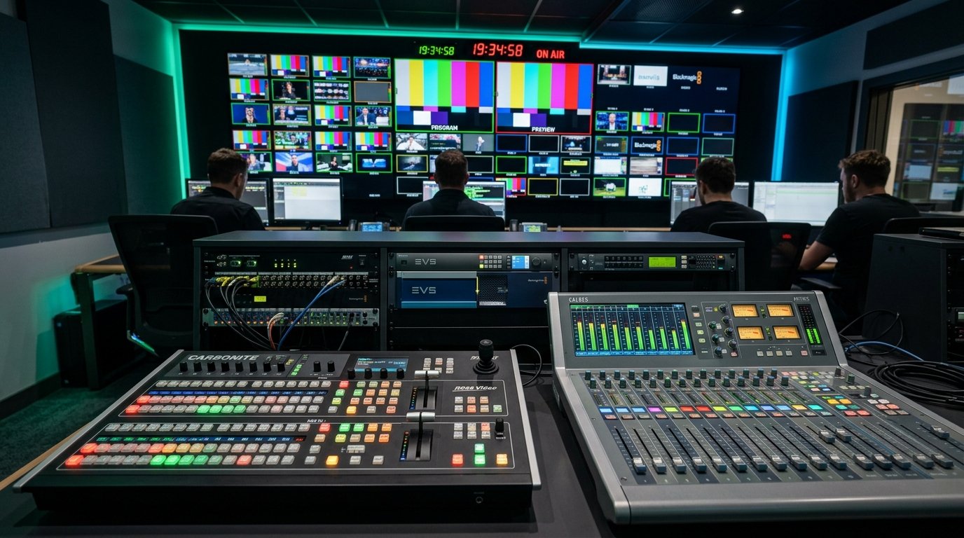 Professional Broadcast Hardware - Video Mixers, Multi-monitors, and Audio Consoles